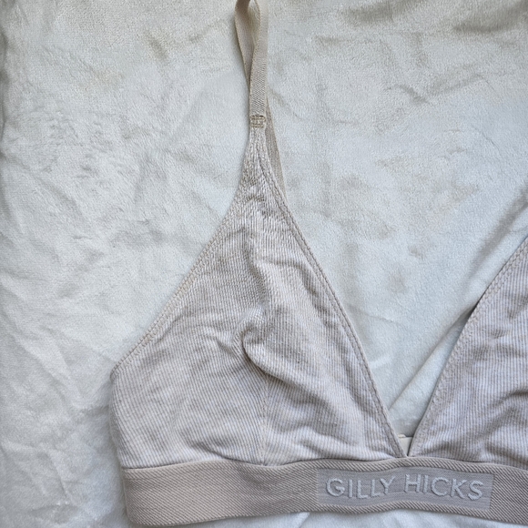 Gilly Hicks Cotton Ribbed Triangle Bra . Large - Picture 5 of 6